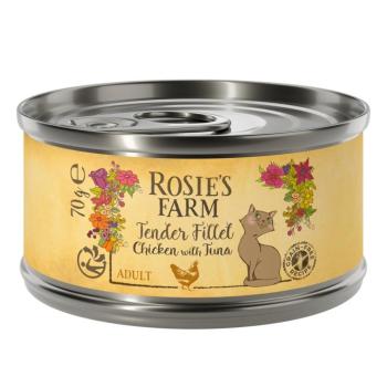 12x70g Rosie's Farm Tender Filet Csirke & tonhal nedves macskatáp kép