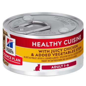 12x79g Hill's Science Plan Adult Healthy Cuisine Stew szaftos csirke & zöldség nedves macskatáp kép