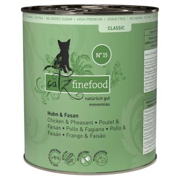 12x800g catz finefood Csirke & fácán nedves macskatáp konzerv kép