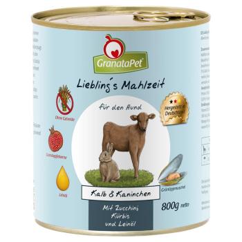 12x800g Liebling´s Mahlzeit nedves kutyatáp-Borjú & nyúl, cukkini, tök & lenolaj kép