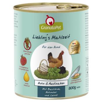 12x800g Liebling´s Mahlzeit nedves kutyatáp-Csirke, pasztinák, bazsalikom,  bodza & lenolaj kép