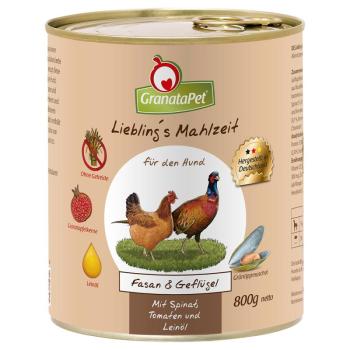 12x800g Liebling´s Mahlzeit nedves kutyatáp-Fácán & szárnyas, spenót, paradicsom & lenolaj kép