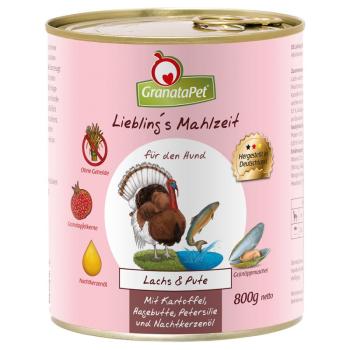 12x800g Liebling´s Mahlzeit nedves kutyatáp-Lazac & pulyka, burgonya, csipkebogyó, petrezselyem & ligetszépeolaj kép