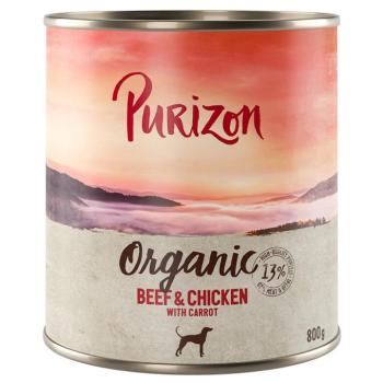 12x800g Purizon Organic Marha, csirke & sárgarépa nedves kutyatáp kép