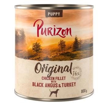 12x800g Purizon Puppy nedves kutyatáp - Csirkefilé, Black Angus marha & pulyka kép