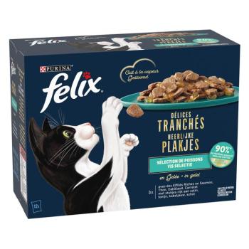 12x80g Felix Deliciously Sliced óceáni válogatás aszpikban nedves macskatáp kép