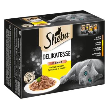 12x85 g Sheba Ínyencségek szószban szárnyasválogatás tasakos macskatáp kép