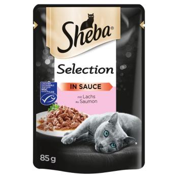 12x85 g Sheba Selection szószban lazac tasakos macskatáp kép