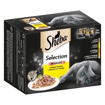 12x85 g Sheba Selection szószban szárnyasválogatás tasakos macskatáp kép