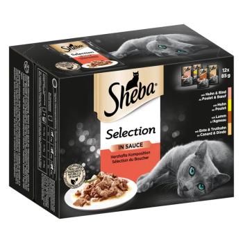 12x85 g Sheba Selection szószban zamatos kompozíció tasakos macskatáp kép