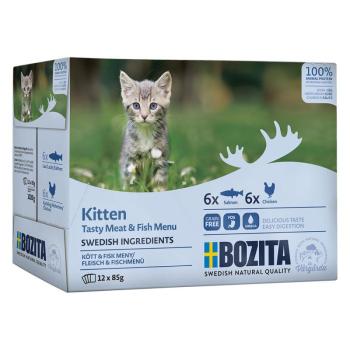 12x85g Bozita falatok szószban Kitten vegyes csomag nedves macskatáp kiscicáknak kép