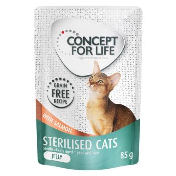 12x85g Concept for Life Sterilised Cats lazac gabonamentes nedves macskatáp aszpikban kép