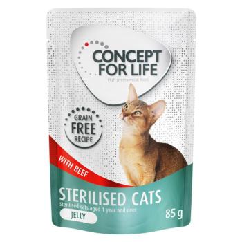 12x85g Concept for Life Sterilised Cats marha gabonamentes nedves macskatáp aszpikban kép