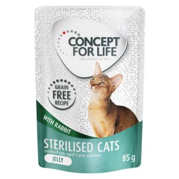 12x85g Concept for Life Sterilised Cats nyúl gabonamentes nedves macskatáp aszpikban kép