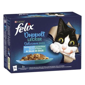 12x85g  Felix Fantastic duplán finom halválogatás nedves macskatáp kép