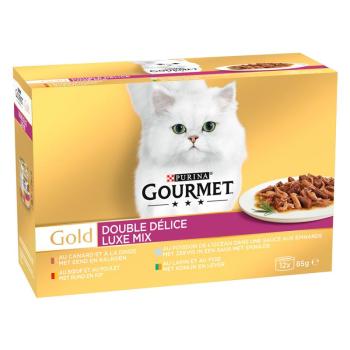 12x85g Gourmet Gold Duo Delice Luxus mix nedves macskatáp kép