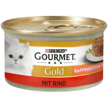 12x85g Gourmet Gold rafinált ragu nedves macskatáp- Marha kép