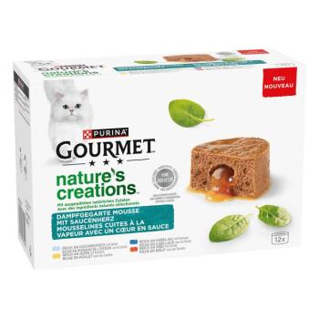 12x85g Gourmet Nature's Creations Gravy Heart nedves macskatáp vegyesen kép
