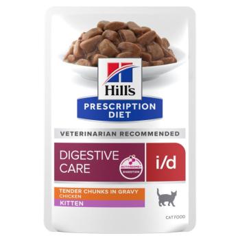 12x85g Hill's Prescription Diet i/d Digestive Care Kitten csirke szószban nedves macskatáp kép