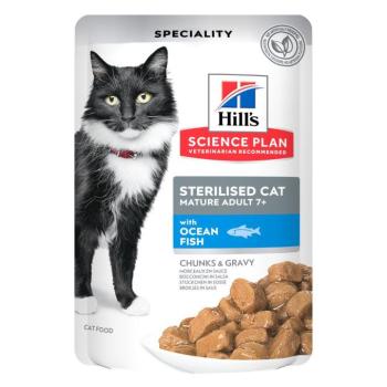 12x85g Hill's Science Plan Mature Adult nedves macskatáp - Sterilised tengeri hal kép