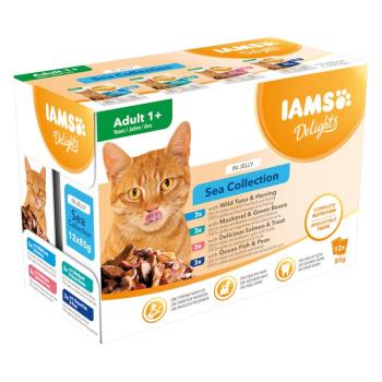 12x85g IAMS Delights Adult aszpikban tenger mix nedves macskatáp kép