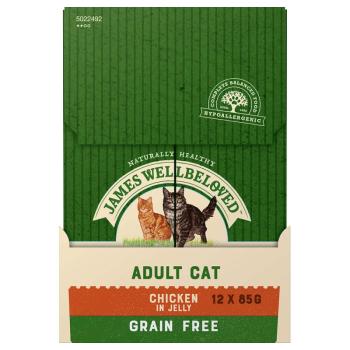 12x85g James Wellbeloved Adult Cat Grain Free csirke nedves macskatáp kép