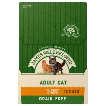 12x85g James Wellbeloved Adult Cat Grain Free pulyka nedves macskatáp kép