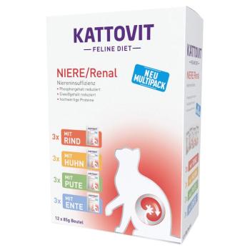 12x85g Kattovit Niere/Renal tasakos nedves macskatáp mix 4 változattal kép
