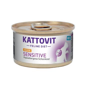 12x85g Kattovit Sensitive csirke konzerv nedves macskatáp kép