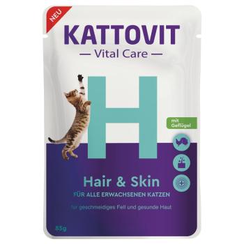 12x85g Kattovit Vital Care Hair & Skin szárnyas tasakos nedves macskatáp kép