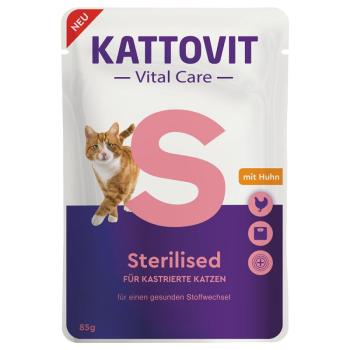 12x85g Kattovit Vital Care Sterilised csirke tasakos nedves macskatáp kép