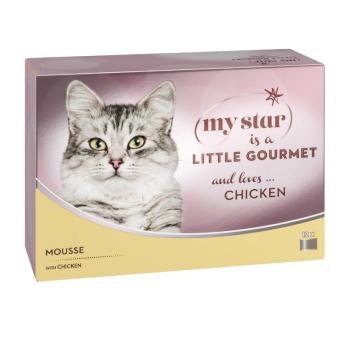 12x85g My Star Mousse Gourmet konzerv nedves macskatáp- Csirke kép