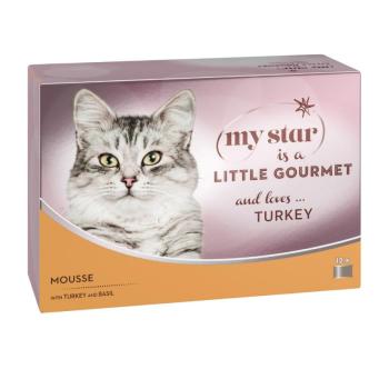 12x85g My Star Mousse Gourmet konzerv nedves macskatáp- Pulyka & bazsalikom kép