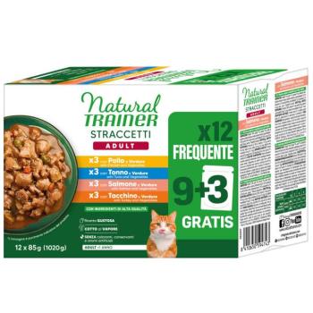 12x85g Natural Trainer Straccetti Adult csíkok szószban nedves macskatáp - Vegyes csomag (csirke, lazac, tonhal, pulyka) kép