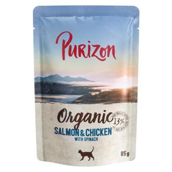 12x85g Purizon Organic Lazac, csirke & spenót nedves macskatáp kép