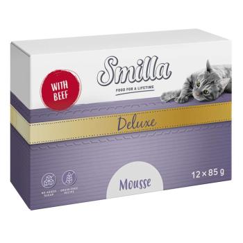 12x85g Smilla Deluxe Mousse marha & kakukkfű nedves macskatáp kép