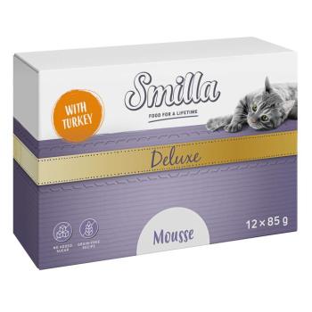 12x85g Smilla Deluxe Mousse pulyka & bazsalikom nedves macskatáp kép