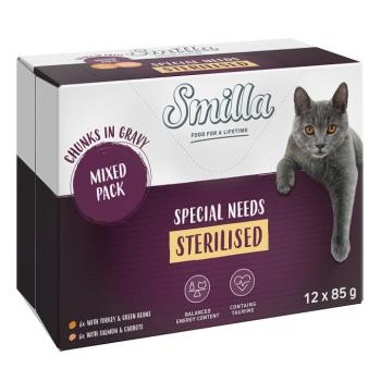 12x85g Smilla Sterilised falatok zöldséggel nedves macskatáp vegyesen kép