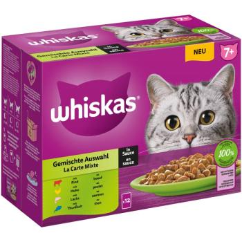 12x85g Whiskas 7+ Senior vegyes válogatás szószban nedves macskatáp kép