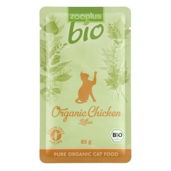 12x85g zooplus Bio Kitten bio csirke tasakos nedves macskatáp kép