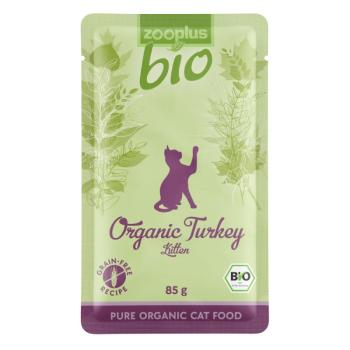 12x85g zooplus Bio Kitten bio pulyka tasakos nedves macskatáp kép