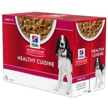 12x90g 9+3 ingyen! Hill's Science Plan Canine Adult Healthy Cuisine csirke nedves kutyatáp kép