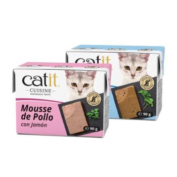 12x90g Catit Cuisine Mousse nedves macskaeledel Mix: tonhal & lazac + csirke & sonka kép