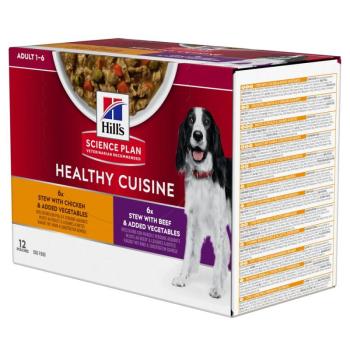 12x90g Hill's Science Plan Canine Adult Healthy Cuisine csirke & marha nedves kutyatáp kép