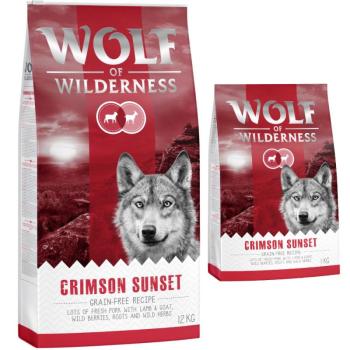 14kg Wolf of Wilderness  Adult Crimson Sunset bárány & kecske száraz kutyatáp 12+2 ingyen kép