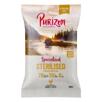 150g Purizon Adult Sterilised csirke & hal gabonamentes száraz macskatáp kép