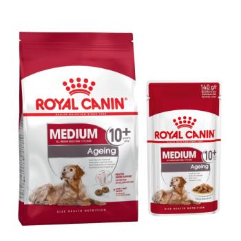 15kg Royal Canin Medium Ageing 10+ száraz kutyatáp+10x140g nedvestáp ingyen! kép