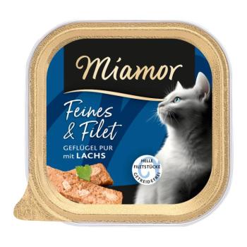 16x100g Miamor Feines & Filet Szárnyas pure & lazac nedves macskatáp kép