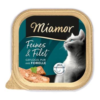 16x100g Miamor Feines & Filet Szárnyas pure & pisztráng nedves macskatáp kép