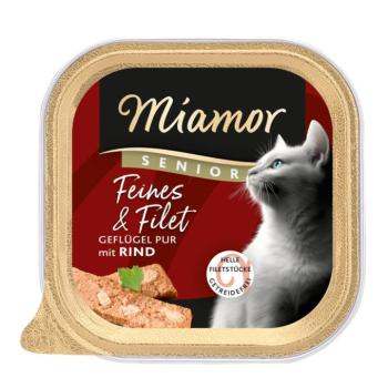 16x100g Miamor Finom & Filé Senior Tszárnyas pur & marha nedves macskatáp kép